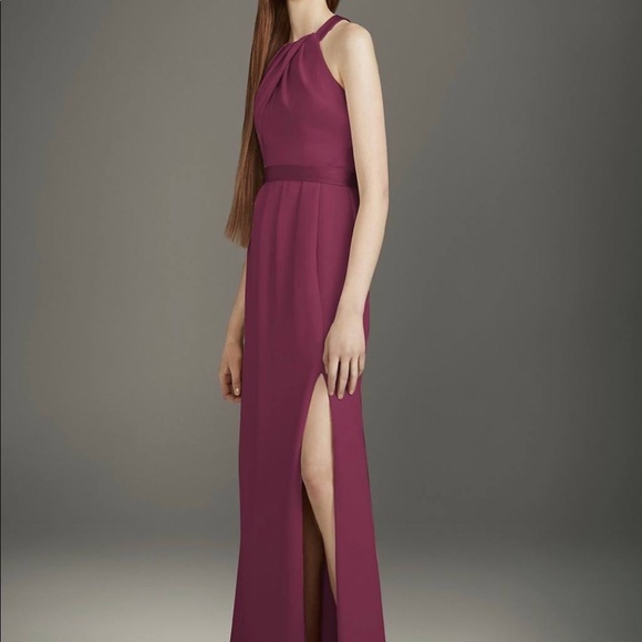 David's Bridal Dresses & Skirts - NWT Davids Bridal Pleated Cross-Back Double Cloth Bridesmaid Dress 0 Wine